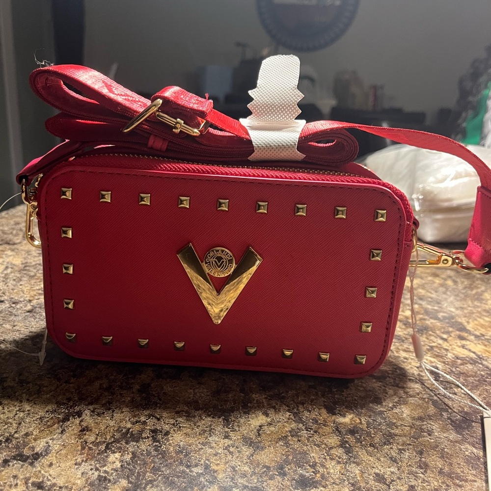 Hot Pink Vegan Leather Valentino Orlandi Crossbody Camera Bag